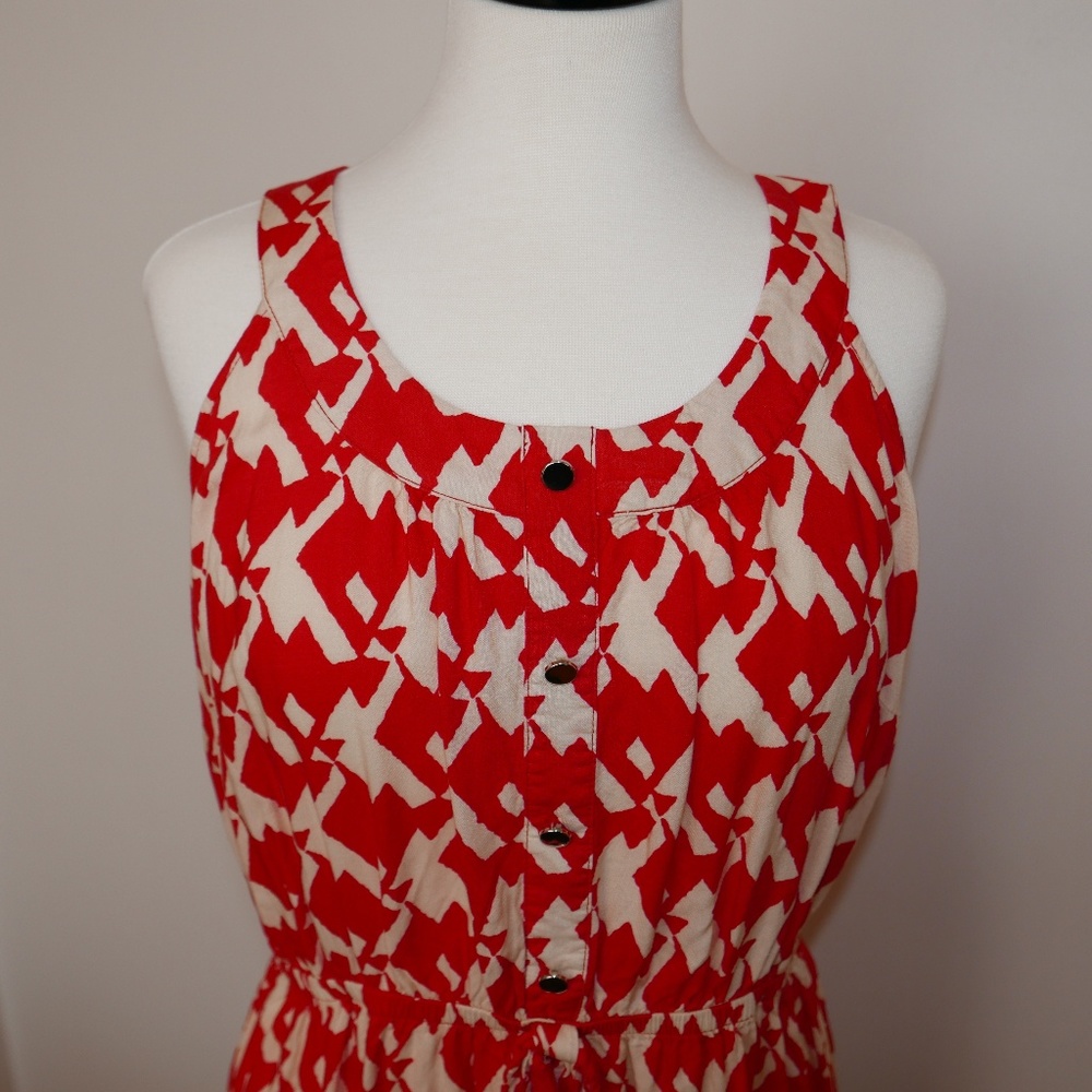 Red and white dress